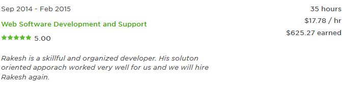 Rakesh is a skillful and organized developer. His soluton oriented apporach worked very well for us and we will hire Rakesh again.